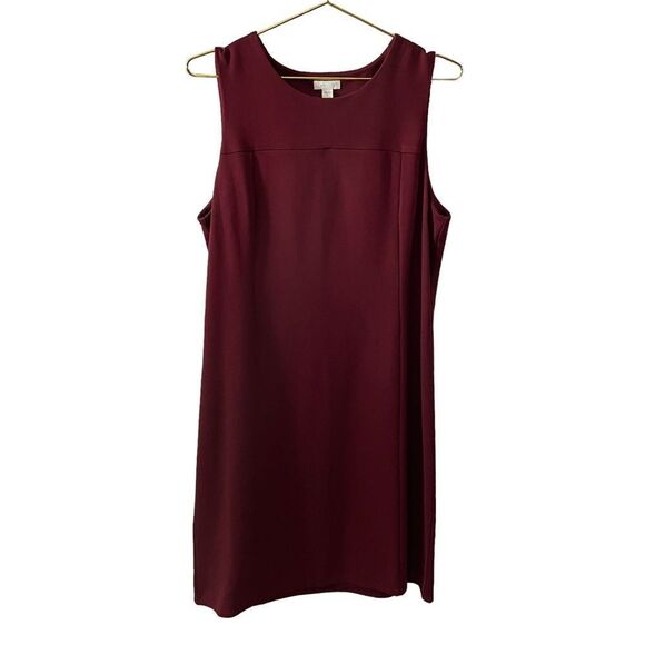 J. Jill Dresses & Skirts - J. Jill Burgandy Ponte Sleeveless Shift Dress Size MED